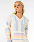 Rip Curl Womens Surf Revival Striped Poncho Pullover Hoodie