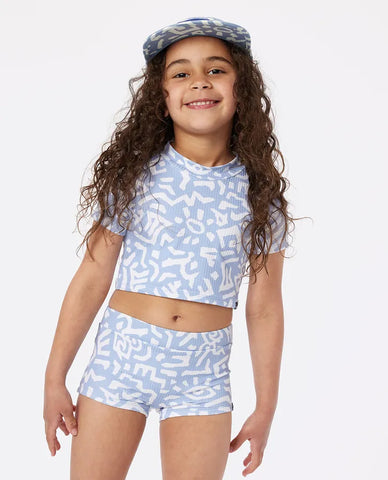 Rip Curl Little Girls Search Capped Sleeve Bikini Set