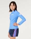 Rip Curl Big Girls Classic Surf L/S Rashguard - Cornflower Blue