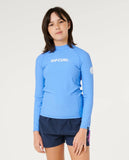 Rip Curl Big Girls Classic Surf L/S Rashguard - Cornflower Blue