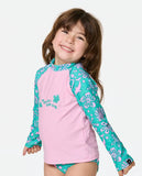 Rip Curl Little Girls Sunshine L/S Rash Vest Swim Set