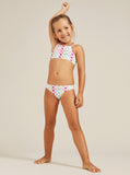 Roxy Little Girls Rainbow Check Crop Top Bikini Set