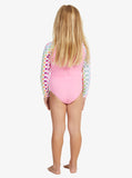 ROXY Little Girls Rainbow Check L/S Onesie