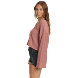 ROXY Womens Made For You V-Neck Sweater- Ash Rose