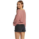 ROXY Womens Made For You V-Neck Sweater- Ash Rose