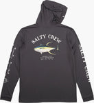 Salty Crew Mens Ahi Mount Hooded UV Sunshirt- Charcoal