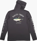 Salty Crew Mens Ahi Mount Hooded UV Sunshirt- Charcoal