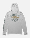 Salty Crew Big Boys Bitmap Hooded L/S Sunshirt - Grey Heather