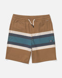 Salty Crew Big Boys Crew Stripe Volley Trunks- Bronze Brown
