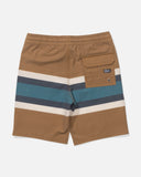 Salty Crew Big Boys Crew Stripe Volley Trunks- Bronze Brown