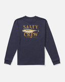 Salty Crew Big Boys Yellowfin L/S Tee- Navy Heather