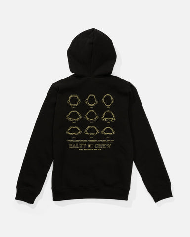 Salty Crew Big Boys Jawbone Fleece Pullover Hoodie- Black