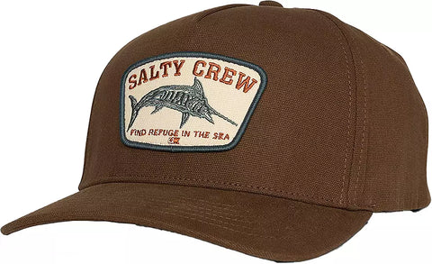 Salty Crew Mens Billfisher Strapback Hat- Dark Brown