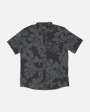 Salty Crew Mens Breezer Perforated S/S Tech Woven Button Up Shirts Black/Green