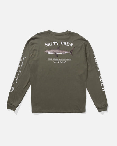 Salty Crew Mens Bruce Classic L/S Tee - Dusty Olive
