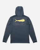 Salty Crew Mens Golden Mahi Hooded UV Sunshirt - Bluefin