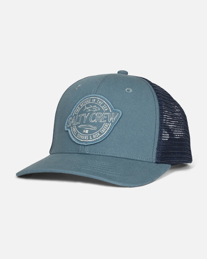 Salty Crew Mens Skewed Trucker Hat - Pilot Blue