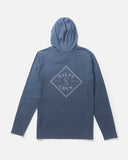 Salty Crew Mens Tippet Pocket Hood Tech Tees- Navy