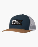 Salty Crew Mens Pinnacle 2 Retro Trucker Hat - Indigo/Tan