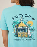 Salty Crew Womens Beach Hut Boyfriend Tee - Aquamarine