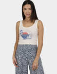 Salty Crew Womens Beach Scene Tank Top- Off White