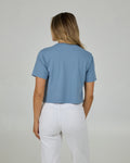 Salty Crew Womens Even Keel Crop Tee- Dusty Blue