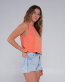 Salty Crew Womens Fine Line Cropped Tank Top
