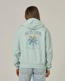 Salty Crew Womens Pretty Palm Zip Hoodie - Cloud Blue