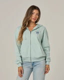 Salty Crew Womens Pretty Palm Zip Hoodie - Cloud Blue