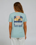 Salty Crew Womens Shades Boyfriend Tee- Cloud Blue