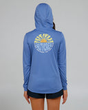 Salty Crew Womens Sun Days Hooded Sun Shirt- Blue Dusk