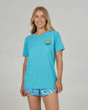 Salty Crew Womens Sunset Boyfriend Tee - Turquoise