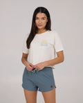 Salty Crew Womens In The Rays Crop Tee- Off White