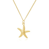 Gold starfish pendant necklace