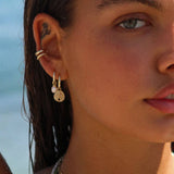 The Salty Gem Sand Dollar Hoop Earrings