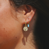 The Salty Gem Sand Dollar Hoop Earrings
