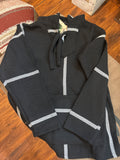 Black hoodie with white lines