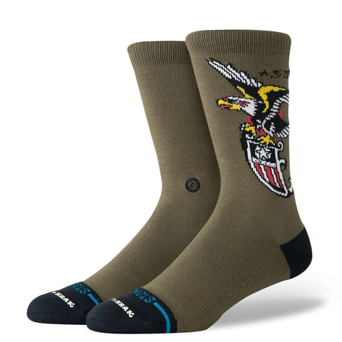 Stance Adult The Eagle Crew Socks- Military Green