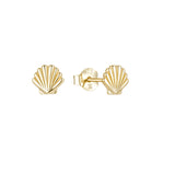 Gold shell-shaped stud earrings