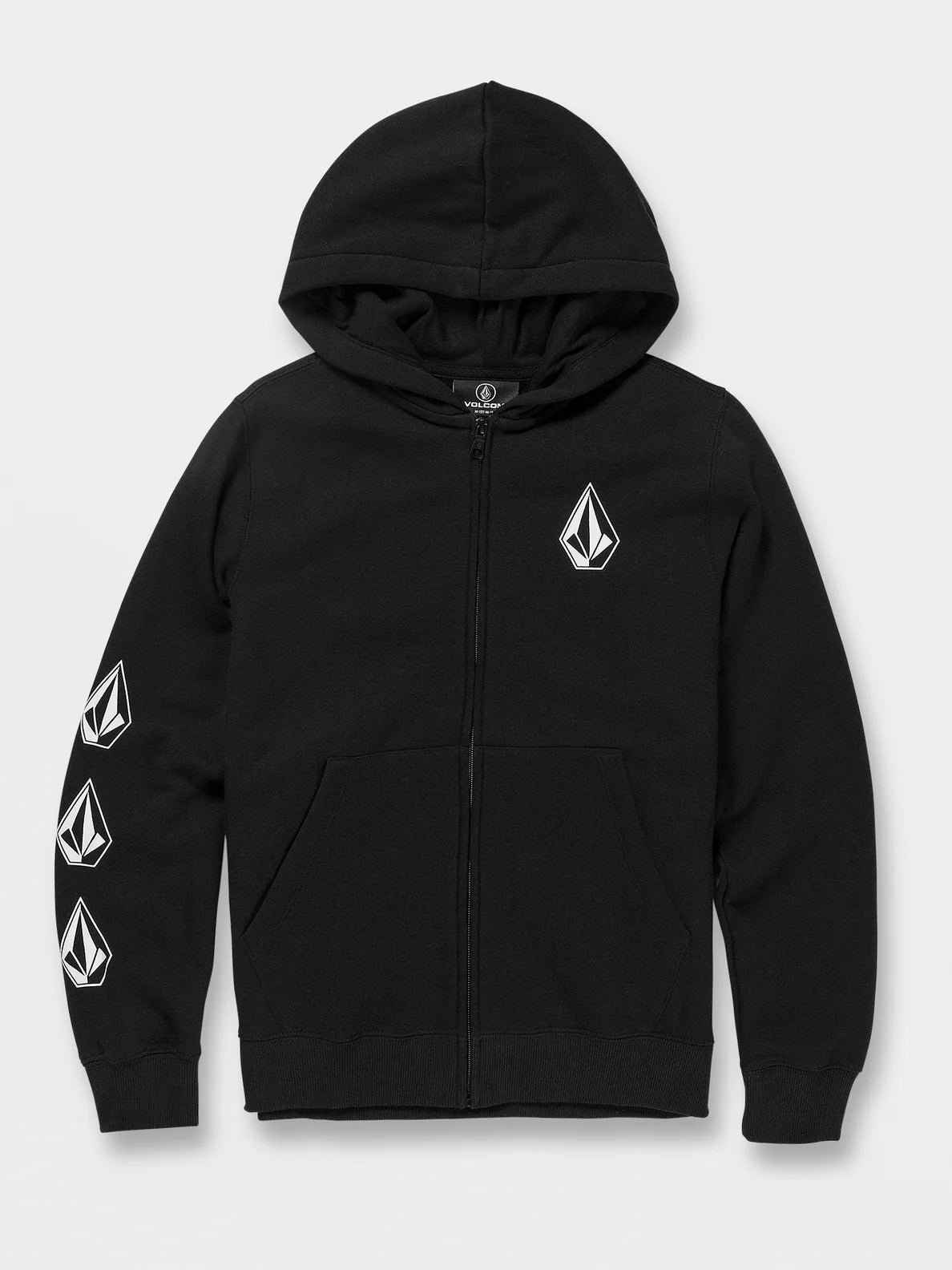 ★【VOLCOM】★Board stone Oversized Fit Hoodie Zip-U.p★ Volcom Big Boys Iconic Stone Zip Hoodies- Black – Balboa