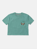 Volcom Girls Pocket Dial Tee- Deep Sea