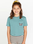 Volcom Girls Pocket Dial Tee- Deep Sea