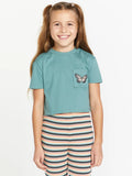 Volcom Girls Pocket Dial Tee- Deep Sea