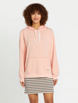 Volcom Womens Lil Frenchie Pullover Hoodie- Reef Pink