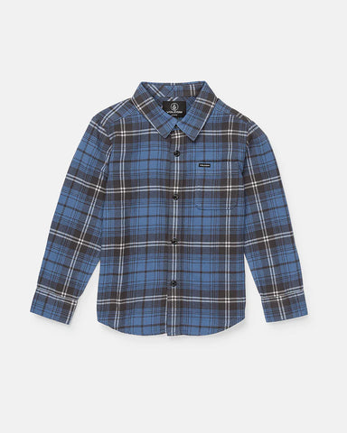 Volcom Little Boys Caden Plaid Flannel - Blue