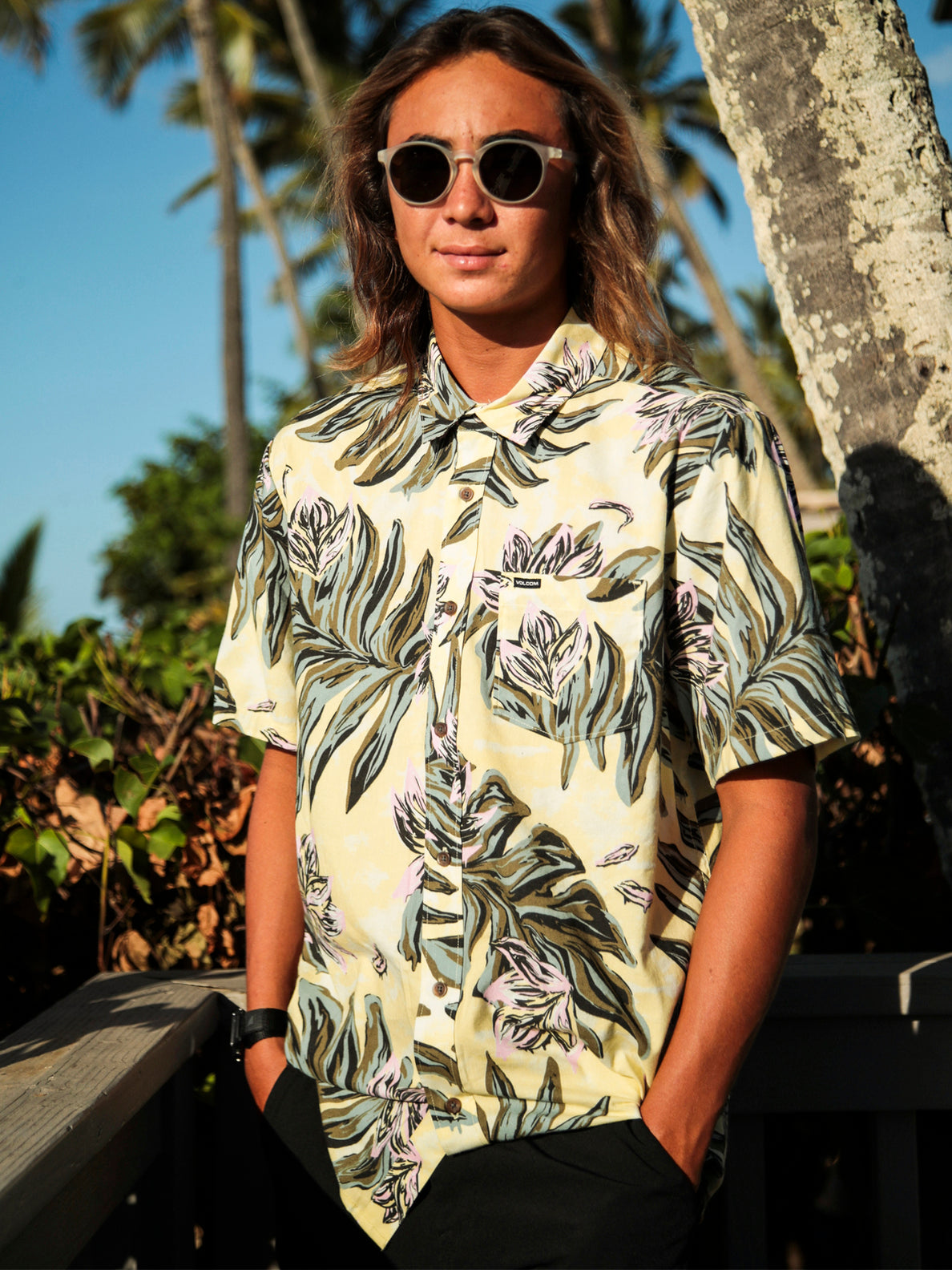 VOLCOM■BAMBOOZELID FLORAL Short-Sleeved Shirt■送料込 Volcom Marble Floral Mens S/S Button Up Shirt – Balboa Surf