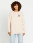 Volcom Stone Magic BF Crewneck Sweatshirt- Dusty Rose