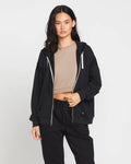 Volcom Womens Lil Frenchie Zip Hoodie- BLK