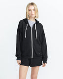 Volcom Womens Lil Frenchie Zip Hoodie- BLK