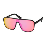 1254 Blue Gem Shields Rounded Mirror Lens Sunglasses